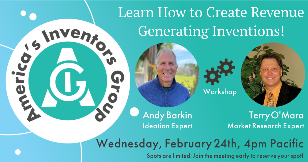 <h3><strong>Learn how to create revenue generating inventions, with Andy Barkin & Terry O’Mara!</strong></h3>